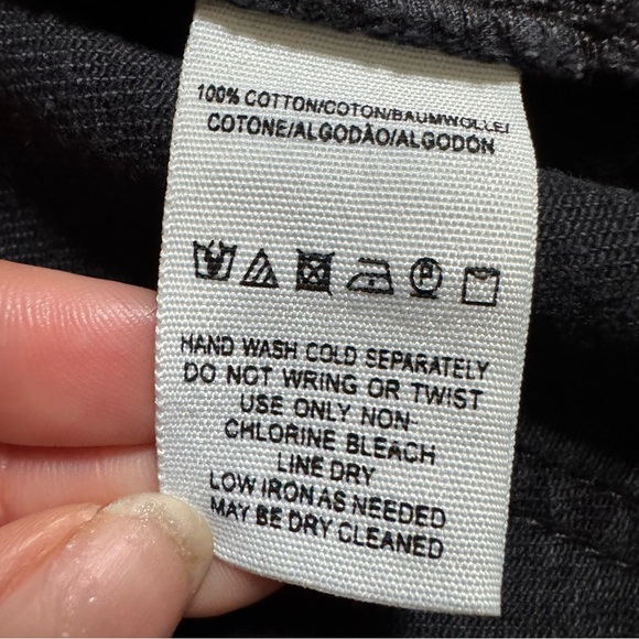 We the Free Black Cotton Denim Frayed Hem Mini Goth Whimsical Skirt Fringed 28 - Picture 9 of 10